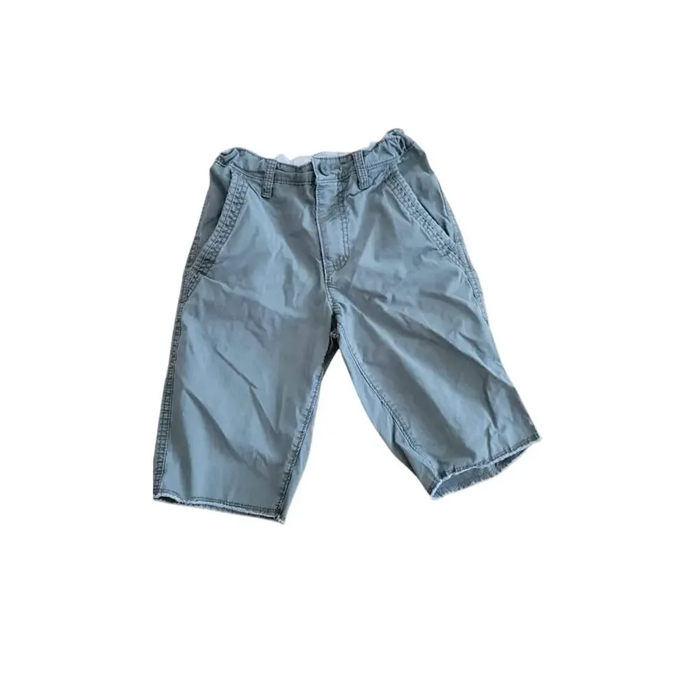 Old Navy Boys Gray Twill Shorts - Size 10 - Adjustable Waist Casual